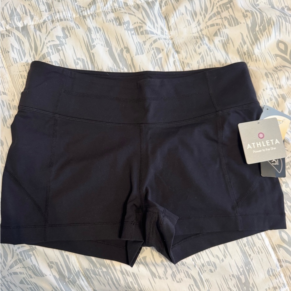 Athleta Black High-Rise Bike Shorts